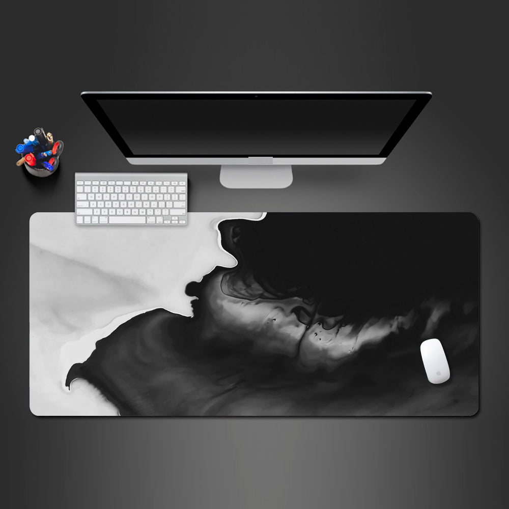 Desk Pad - Black & White Liquid